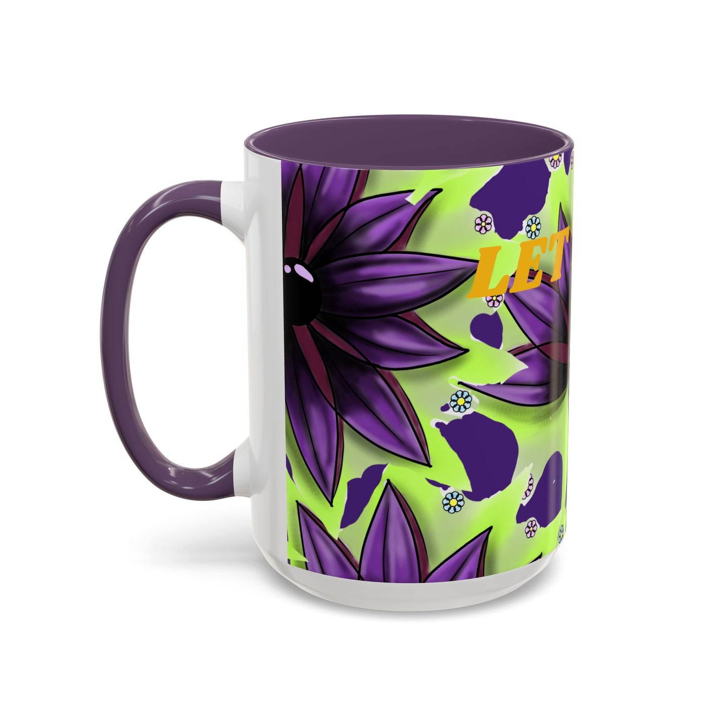 Vibrant Flower Accent Coffee Mug - 11oz & 15oz Semicolon Let Them Design