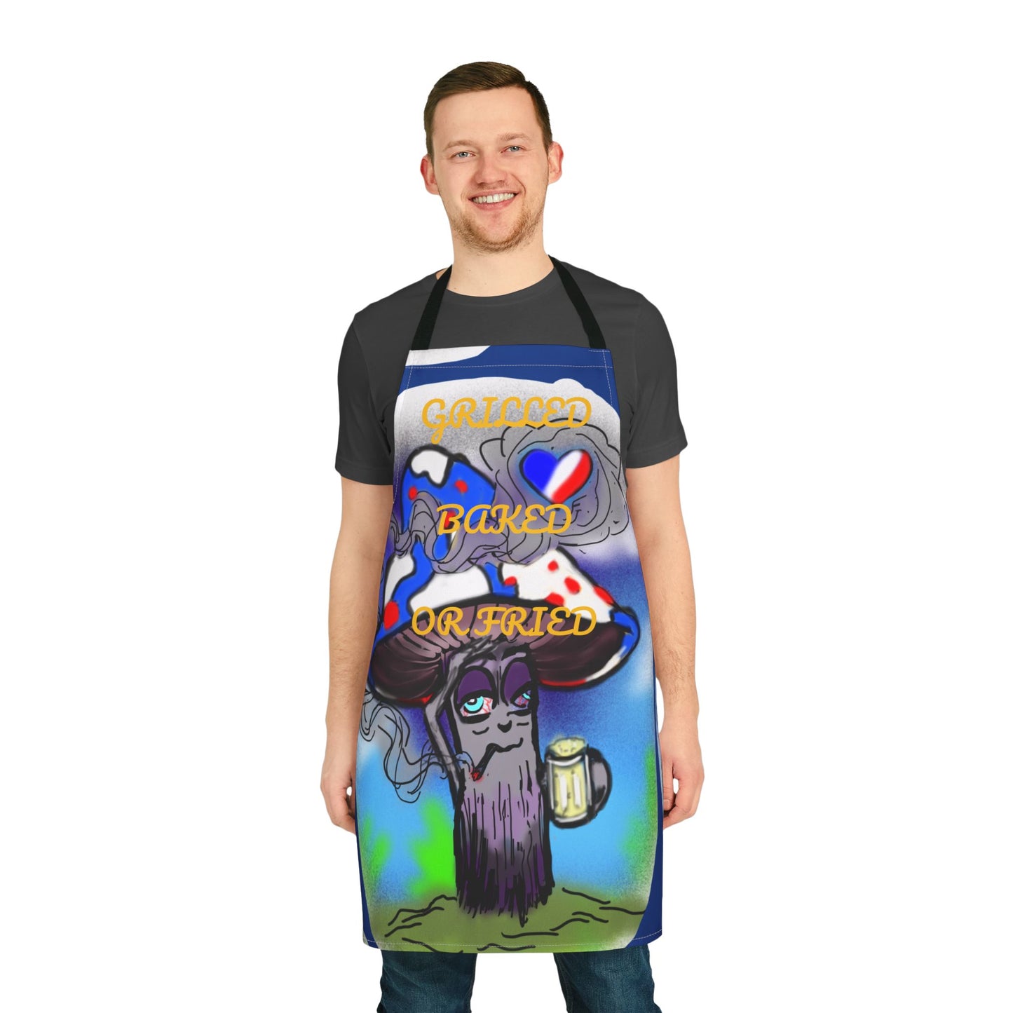 Mushroom Dude Cooking Apron for Food Lovers, Fun BBQ Gear, Unique Kitchen Gift, Quirky Chef Accessory, Perfect for Parties