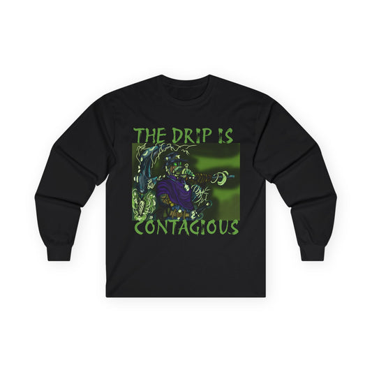 Contagious Drip Long Sleeve Tee - Unisex Graphic Shirt for Halloween and Casual Wear