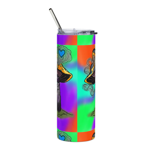Colorful Psychedelic Stainless Steel Tumbler, 20oz - Perfect for Festivals, Outdoor Adventures, Gift for Nature Lovers, Cool Mushroom Design