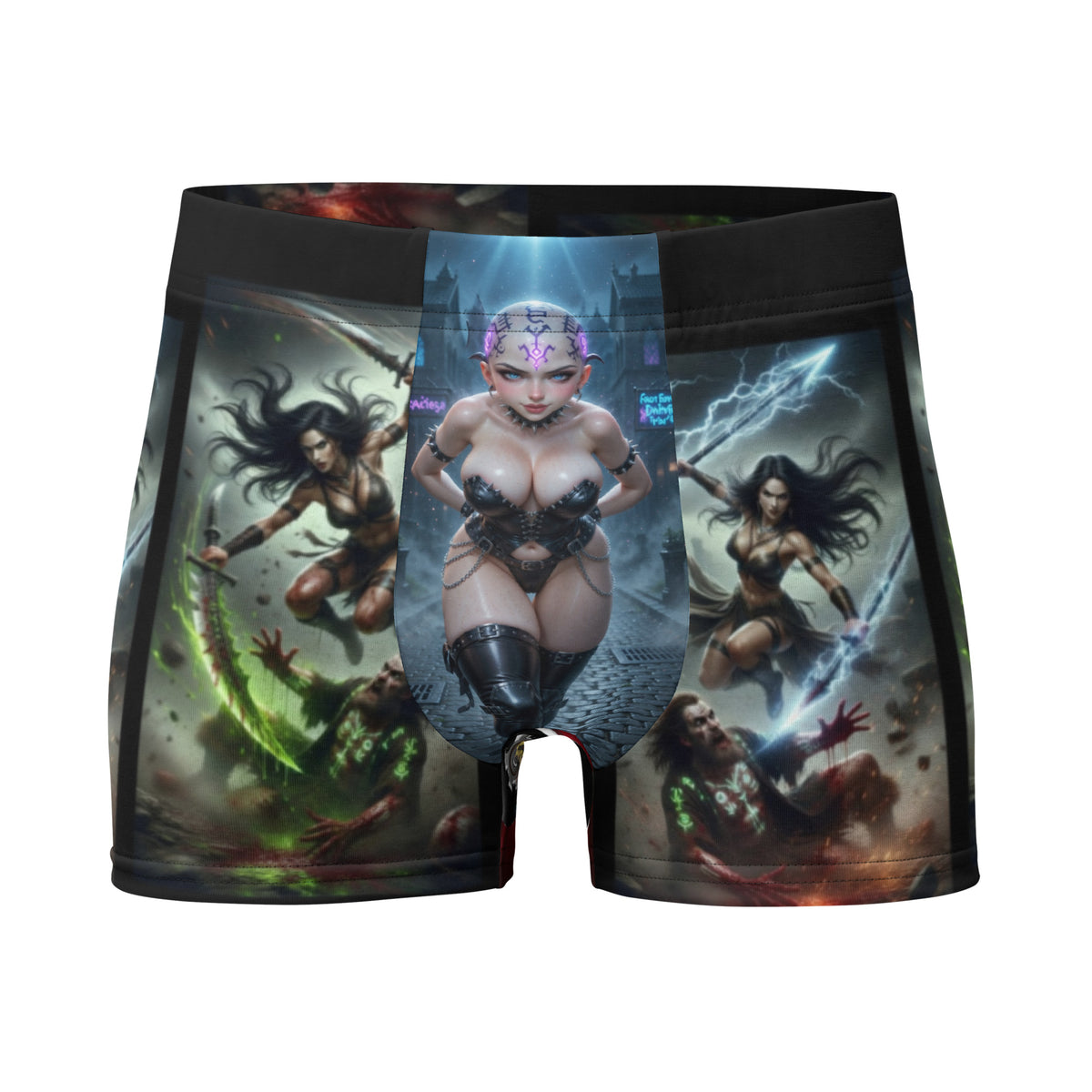 Boxer Briefs with cyberpunk art piece featuring original artwork by Reese Wilson