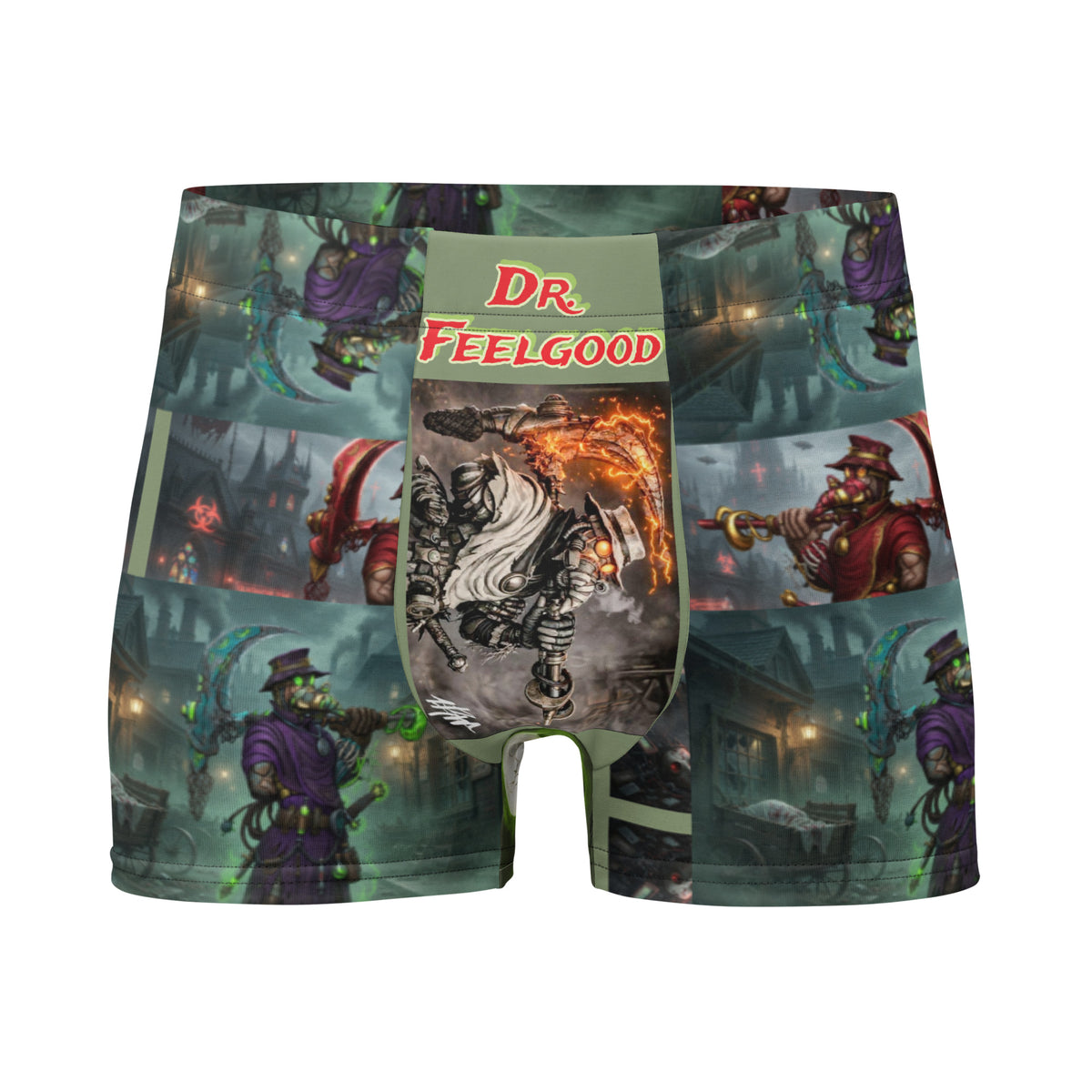 Dr. Feelgood Boxer Briefs piece featuring original artwork by Reese Wilson