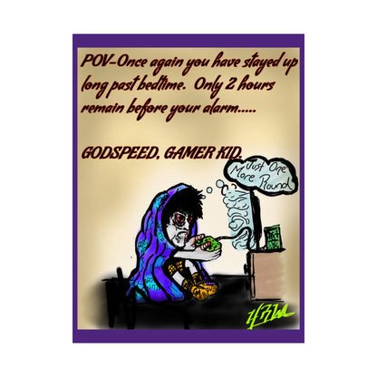 Matte Vertical Posters, Gamer Kid Sleep Deprived Wall Art Print, Gaming Room Decor, Video Game Poster, Teen Bedroom Decoration, Gaming Wall