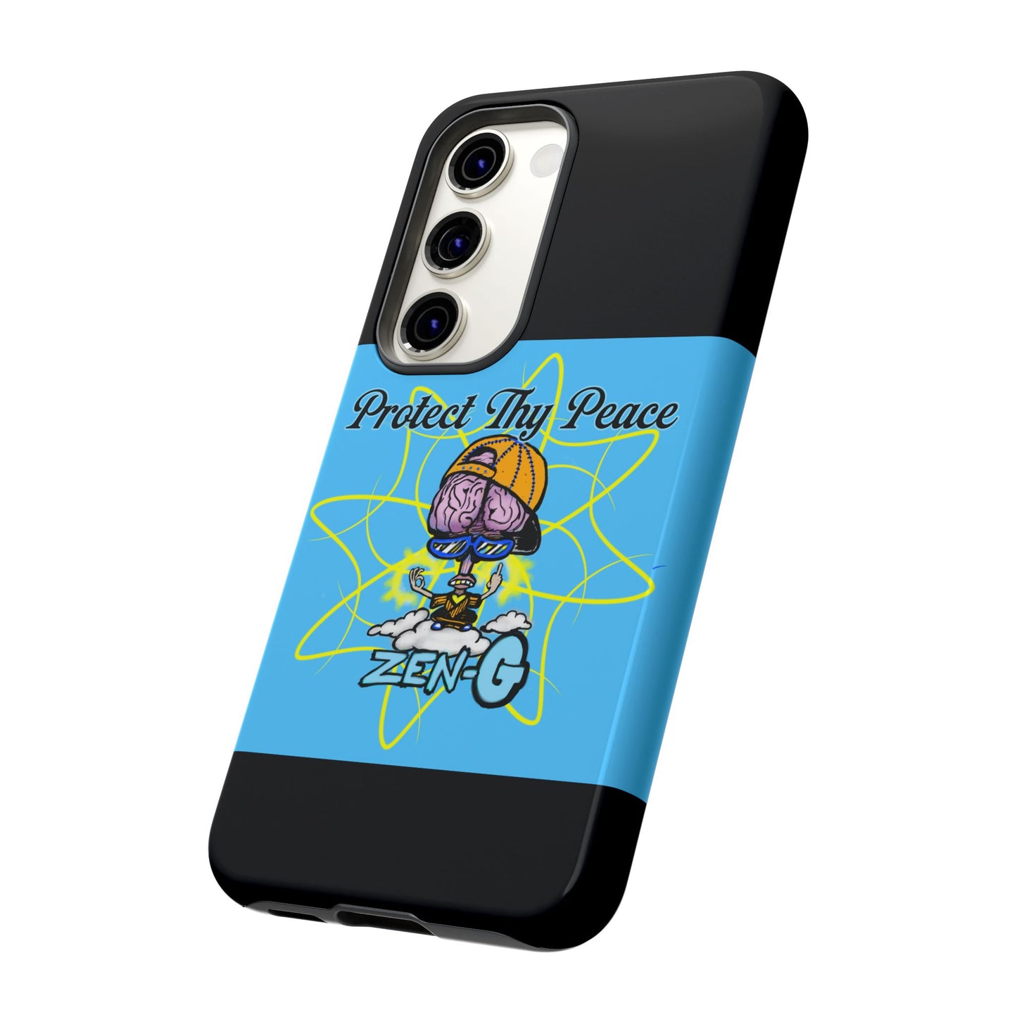 Protect Thy Peace Phone Case, Zen G Tough Case for Stress Relief, Unique Phone Accessory, Holiday Gift, Vibrant Design