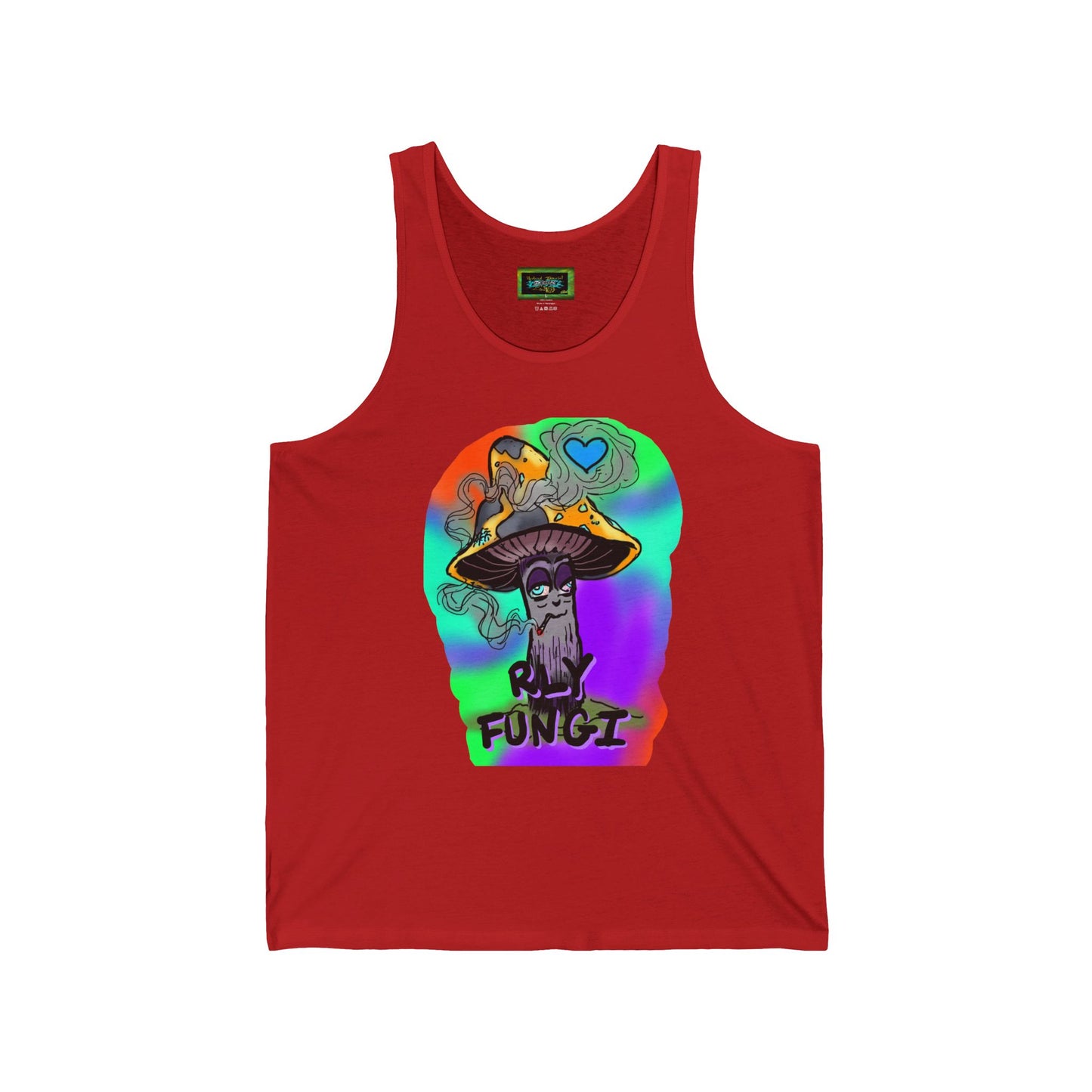Psychedelic Fungi & Heart Art Tank Top – Unisex Jersey