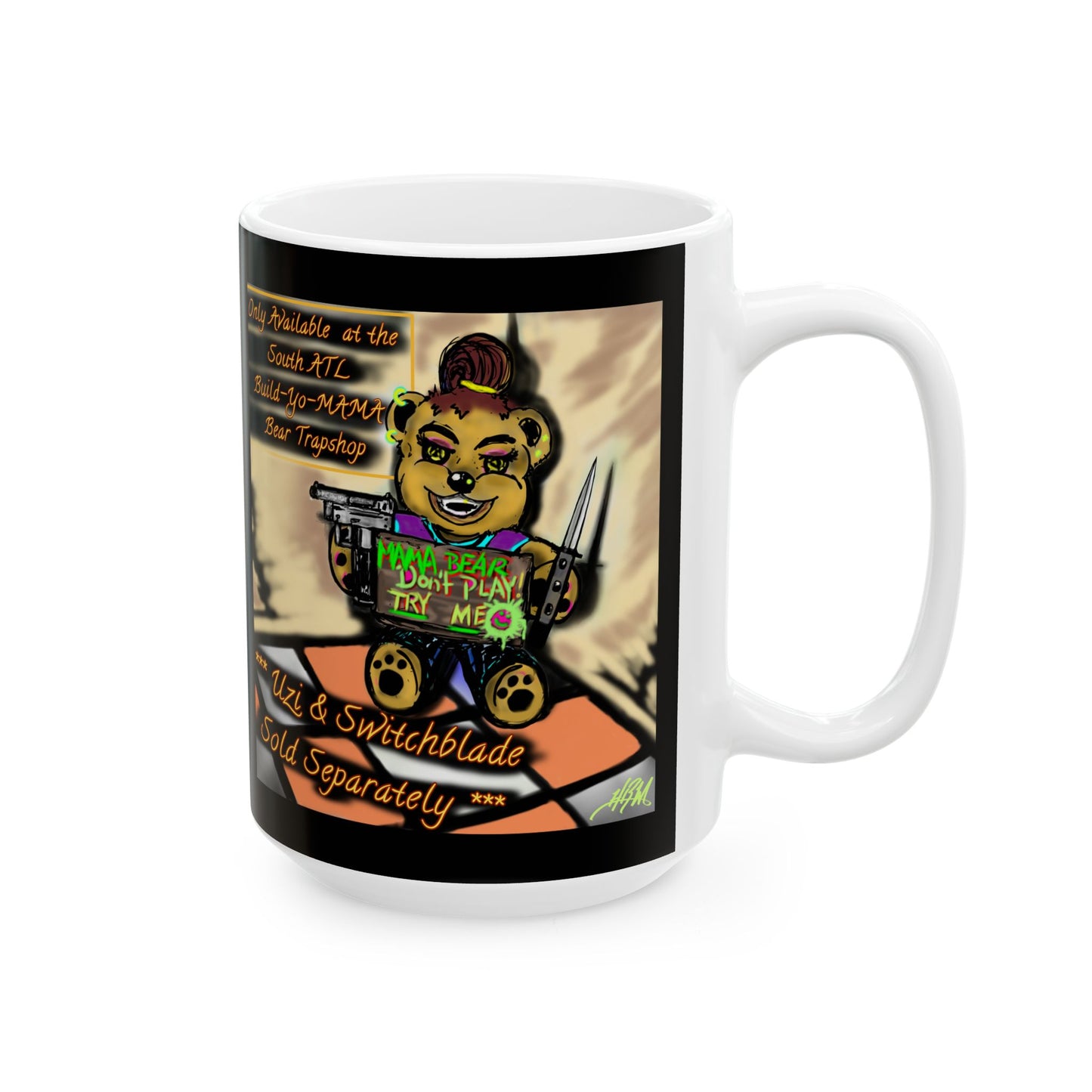 Funny Uzi Coffee Mug Unique Espresso Cup for Gun Lovers Gift for Him Humor Mug, Birthday Present Collectors Item