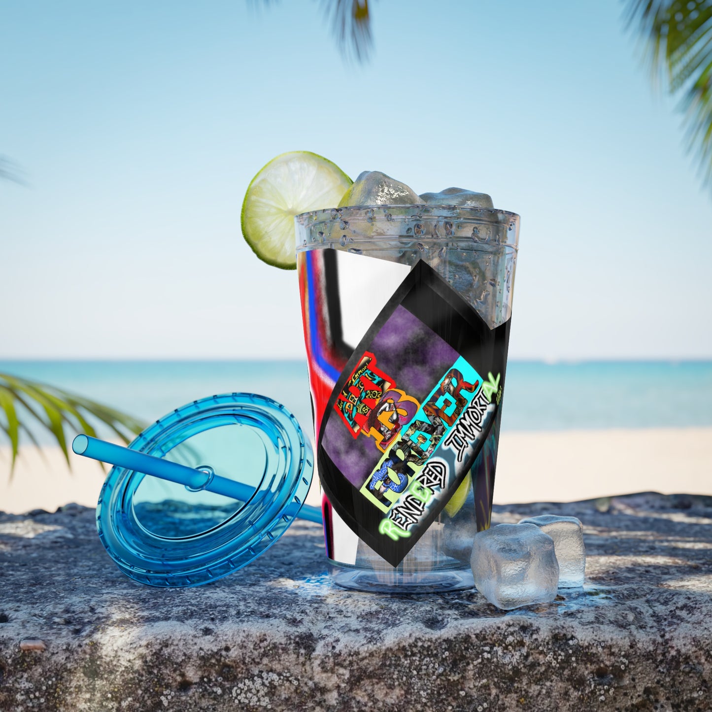 Sunsplash Tumbler with Straw, 16oz