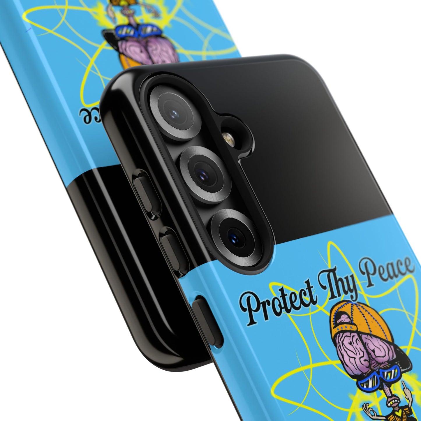 Protect Thy Peace Phone Case, Zen G Tough Case for Stress Relief, Unique Phone Accessory, Holiday Gift, Vibrant Design