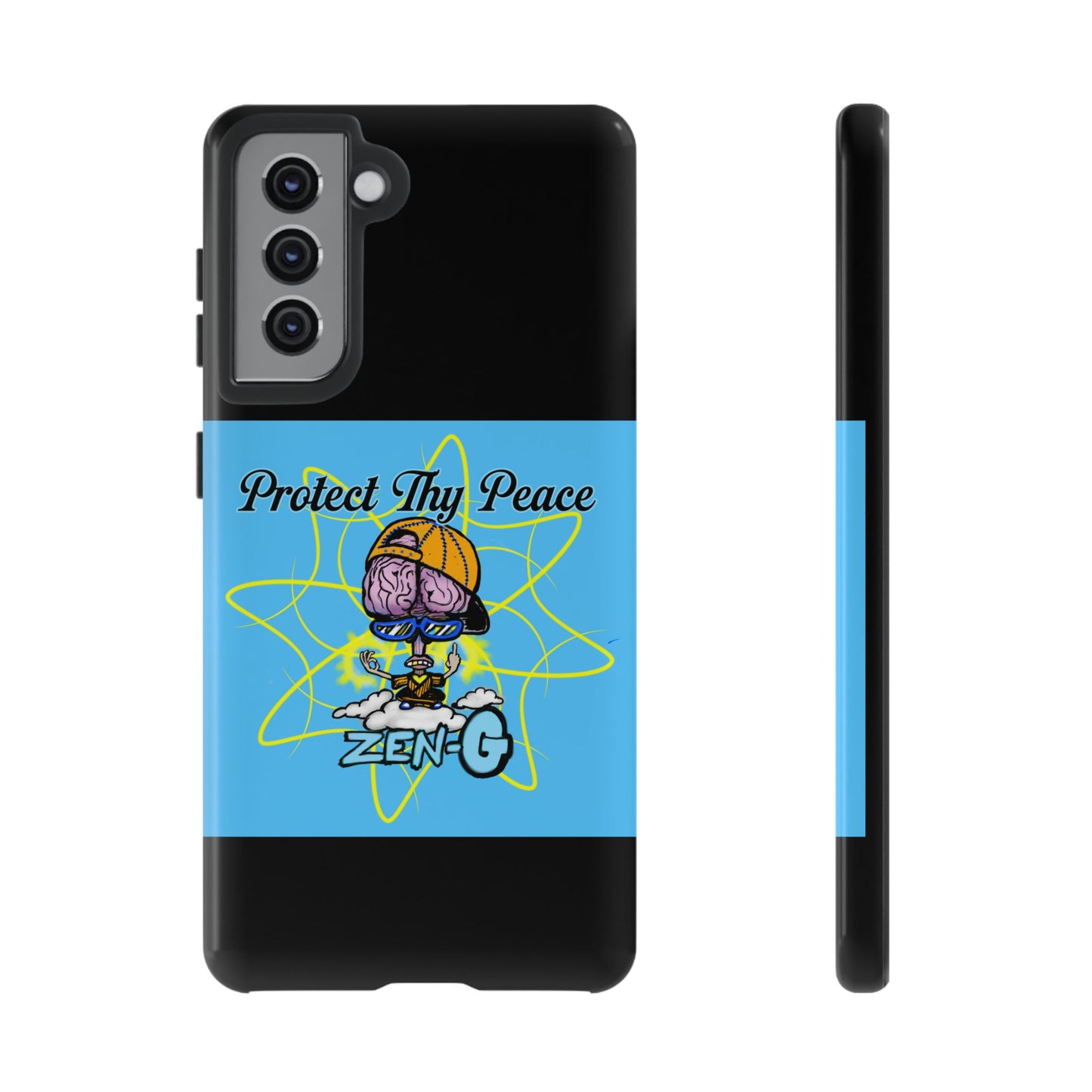 Protect Thy Peace Phone Case, Zen G Tough Case for Stress Relief, Unique Phone Accessory, Holiday Gift, Vibrant Design