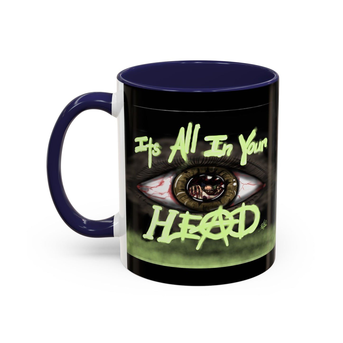 Edgy Accent Coffee Mug - Unique Gift for Artists, Home Decor, Halloween, Motivational Drinkware, Gothic Style, Mindful Daily Use