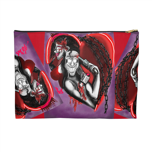 Gothic Love Accessory Pouch - Edgy Art Design for Alternative Style