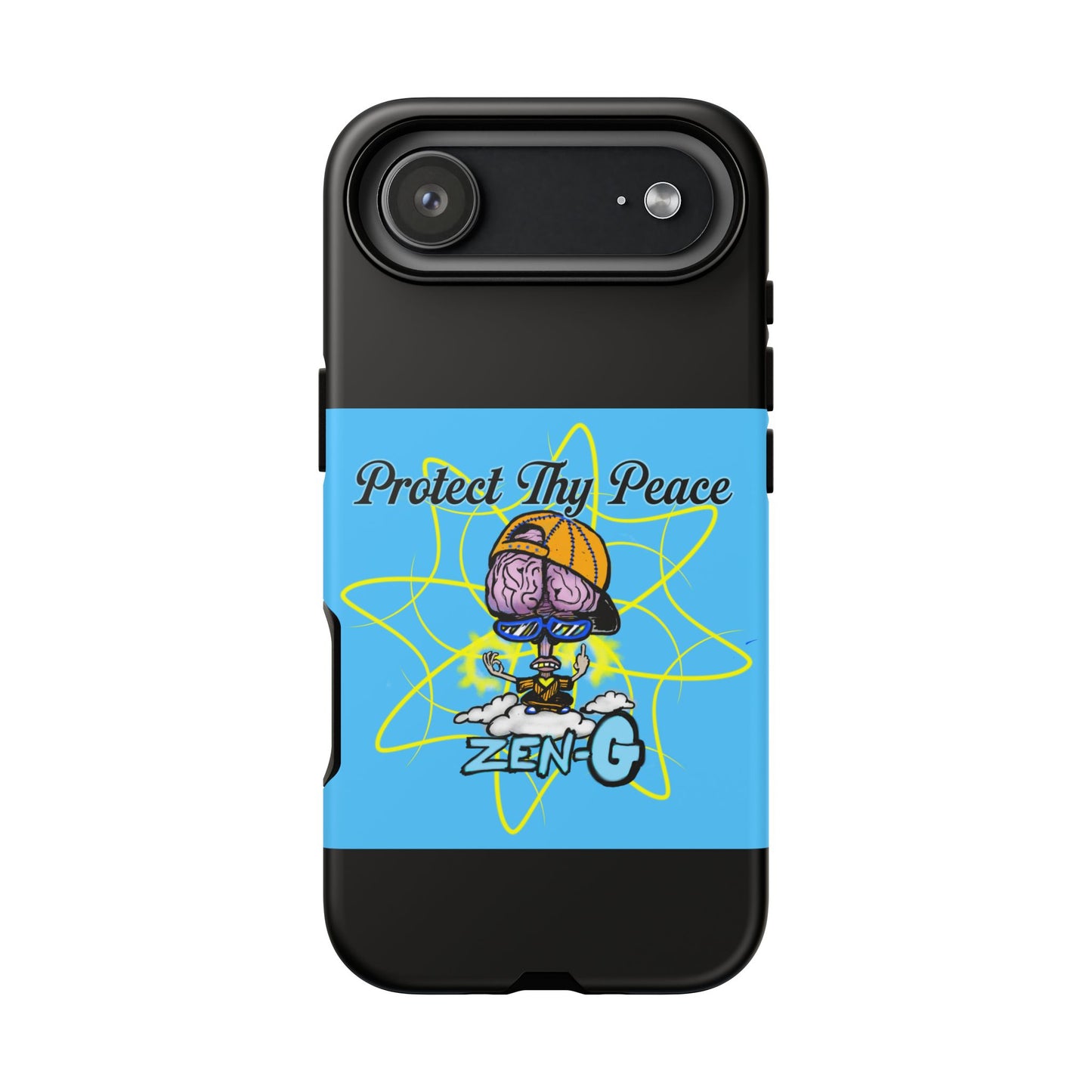 Protect Thy Peace Phone Case, Zen G Tough Case for Stress Relief, Unique Phone Accessory, Holiday Gift, Vibrant Design