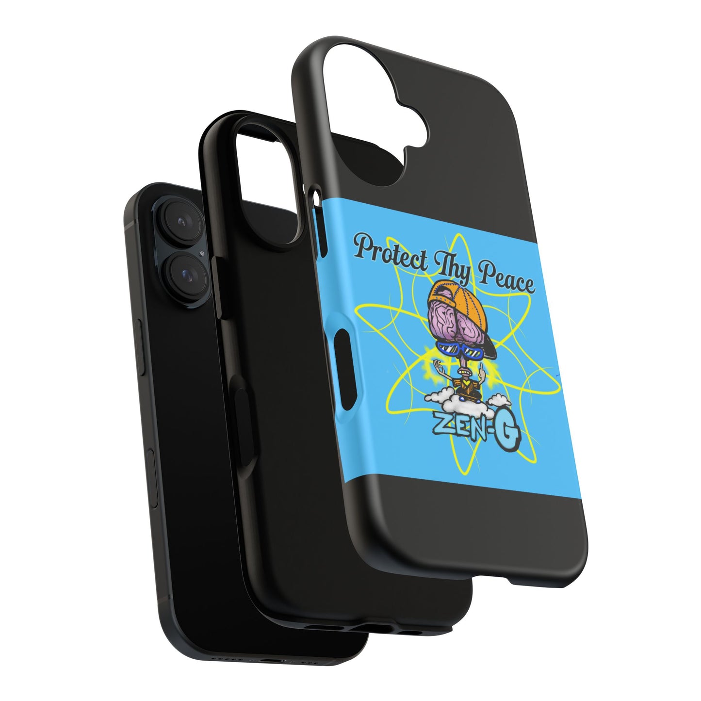 Protect Thy Peace Phone Case, Zen G Tough Case for Stress Relief, Unique Phone Accessory, Holiday Gift, Vibrant Design