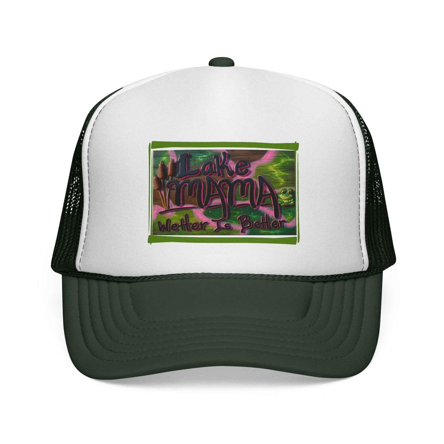 Lake Vibes Trucker Cap — Vintage Nature Graphic ‘Lake’ Mesh Hat