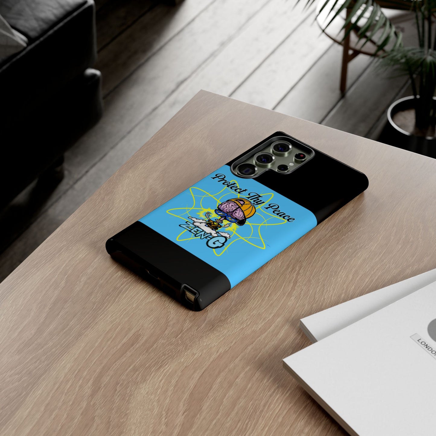 Protect Thy Peace Phone Case, Zen G Tough Case for Stress Relief, Unique Phone Accessory, Holiday Gift, Vibrant Design