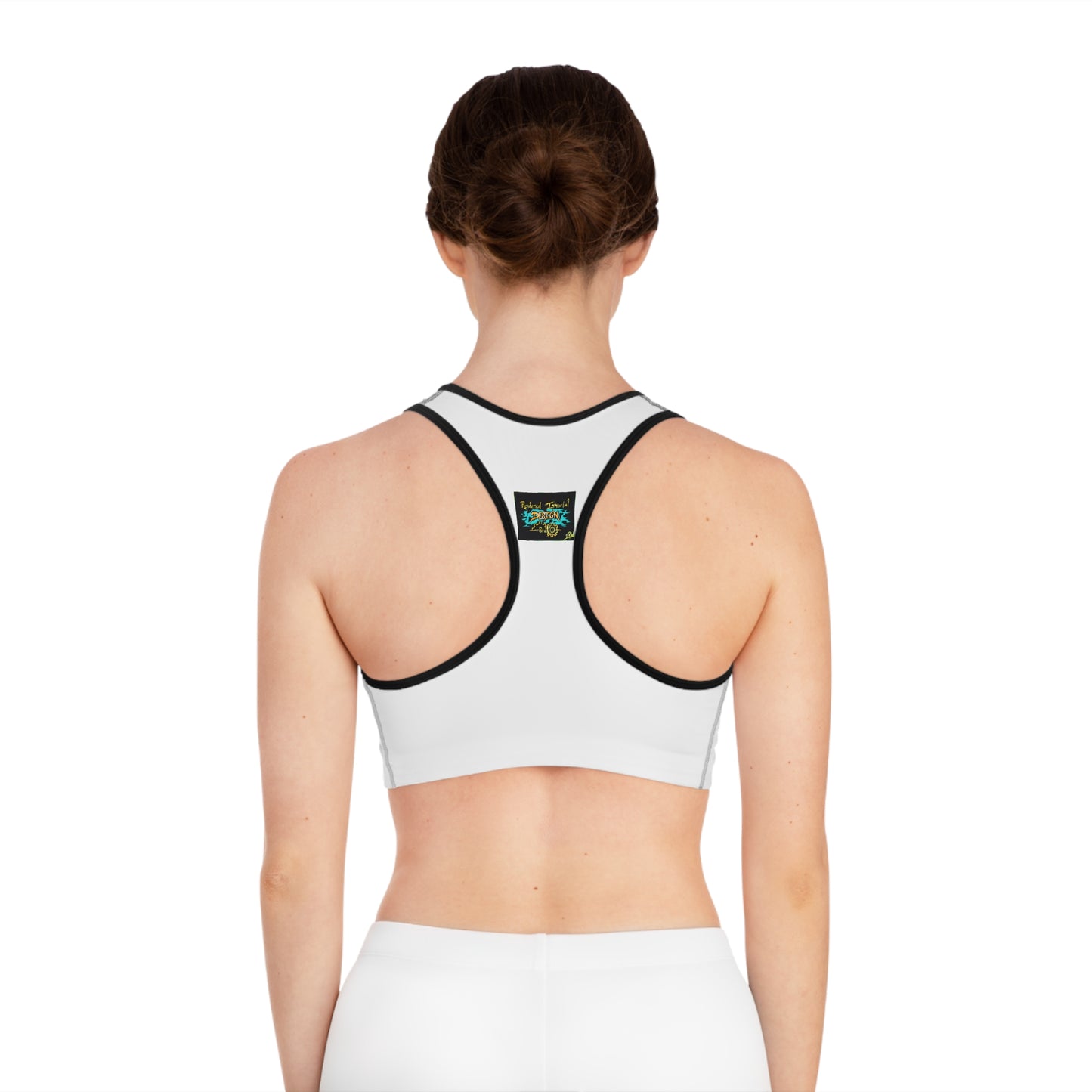 Floral Sports Bra with Cardinal Design, Activewear, Workout Top, Fitness Apparel, Gift for Her, Floral Print Sports Bra
