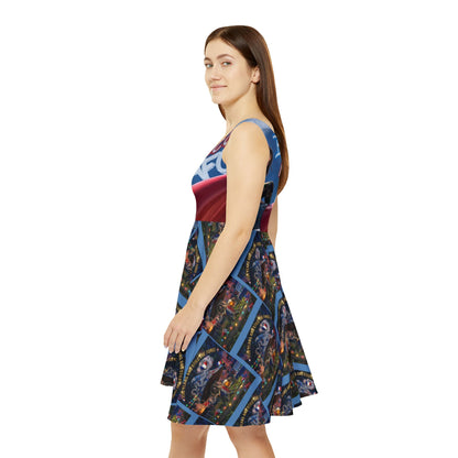 Patriotic 'Because Merica' Women's Skater Dress – All-Over Print Americana Style