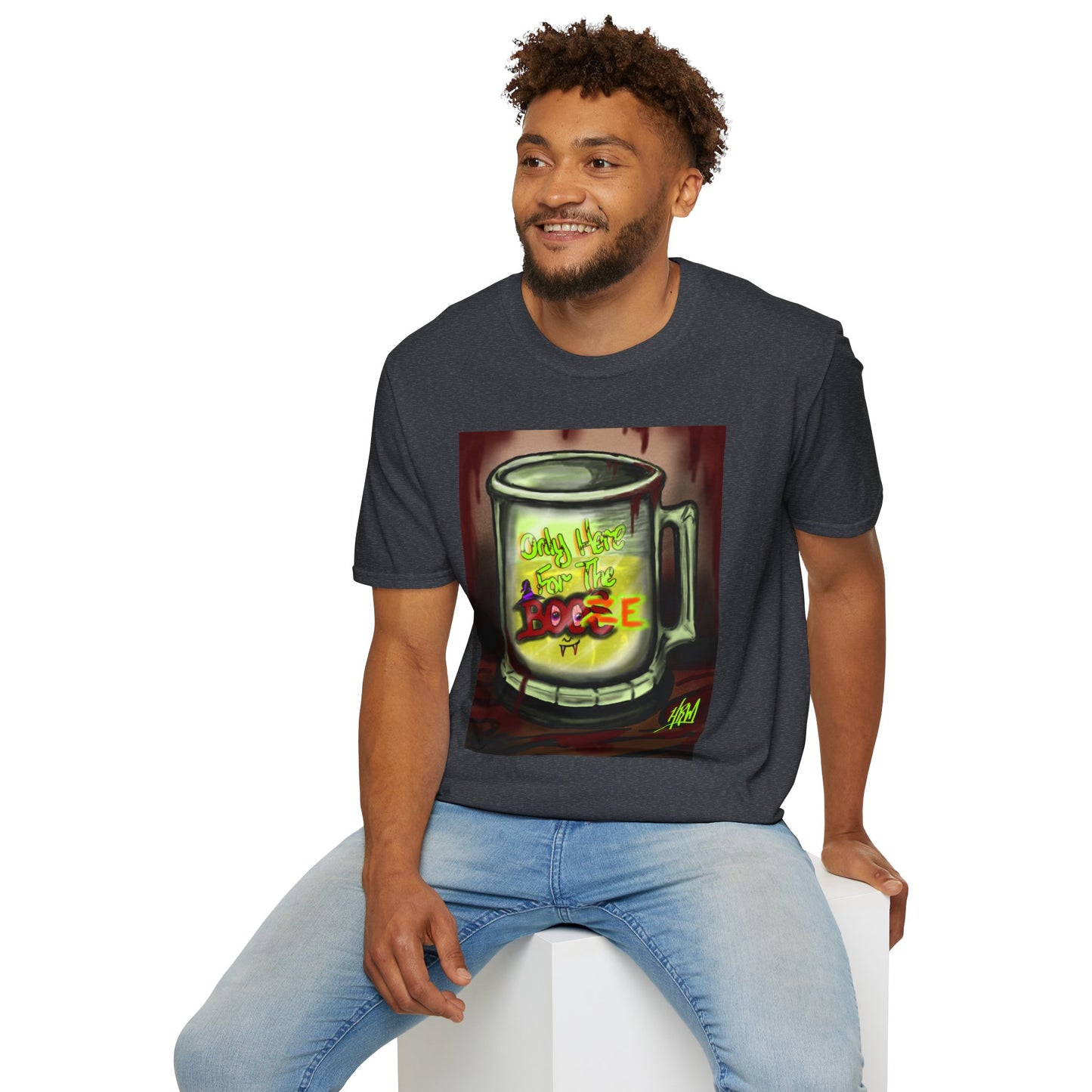 Here For the Boos Unisex Softstyle T-Shirt, Casual Streetwear, Urban Fashion, Unique Graphic Tee, Perfect Gift for Art Lovers