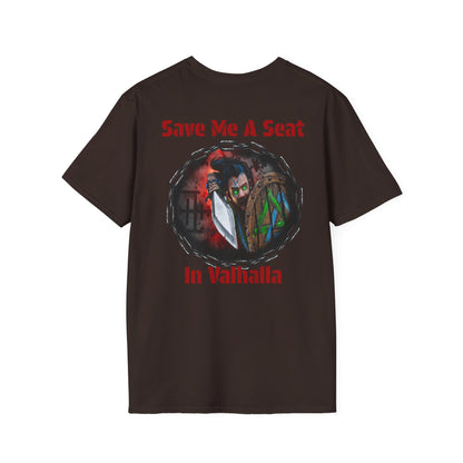 Viking Warrior T-Shirt — "Violence Is Always An Option" / "Save Me A Seat In Valhalla"