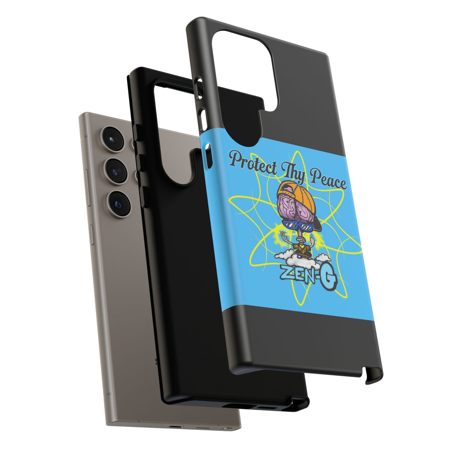 Protect Thy Peace Phone Case, Zen G Tough Case for Stress Relief, Unique Phone Accessory, Holiday Gift, Vibrant Design