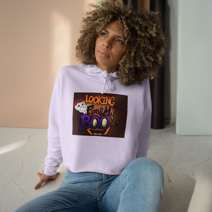 Halloween Crop Hoodie - Looking for My Boo, Spooky Fashion, Women's Clothing, Party Outfit, Cozy Fall Wear