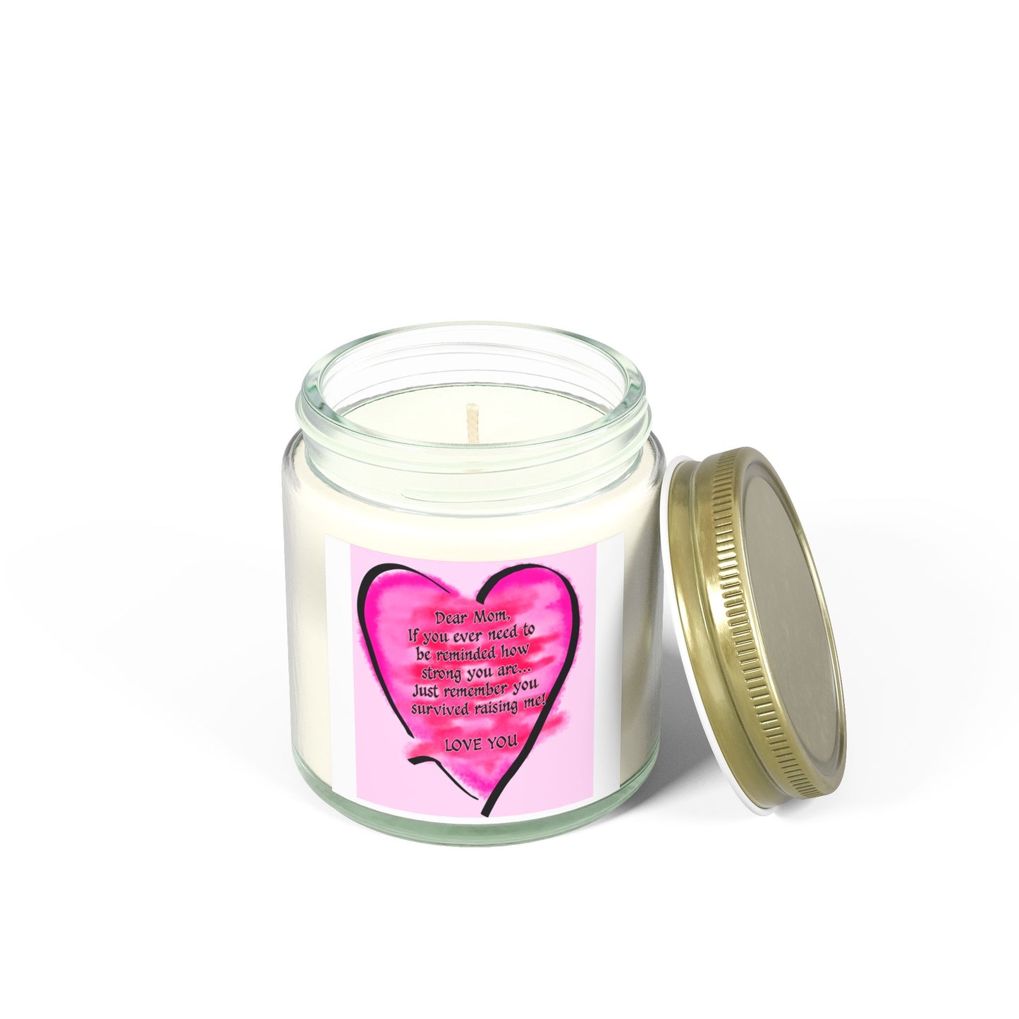 Heartfelt Scented Candle - Dear Mom Quote, Relaxing Gift, Aromatherapy, Home Décor, Mother's Day Gift, Self-Care