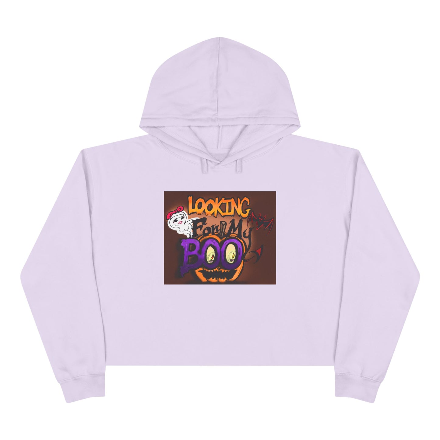Halloween Crop Hoodie - Looking for My Boo, Spooky Fashion, Women's Clothing, Party Outfit, Cozy Fall Wear
