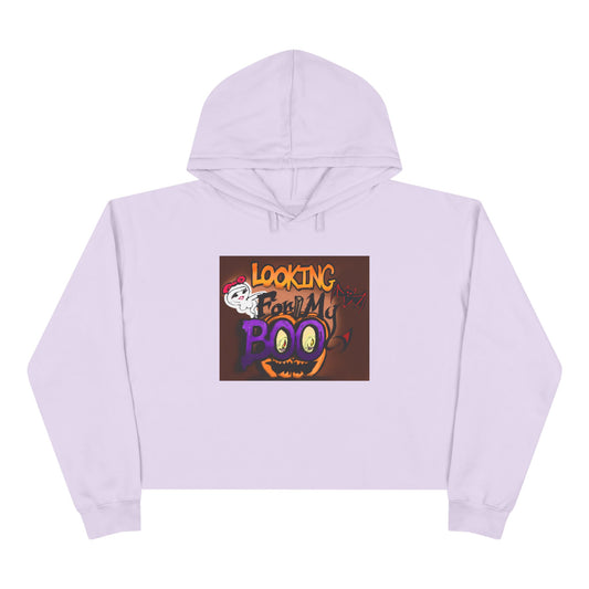Halloween Crop Hoodie - Looking for My Boo, Spooky Fashion, Women's Clothing, Party Outfit, Cozy Fall Wear