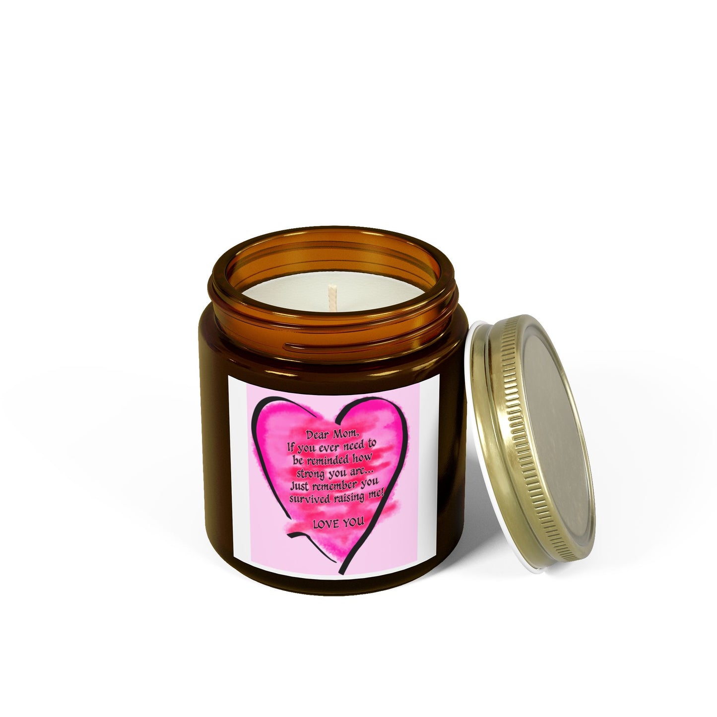 Heartfelt Scented Candle - Dear Mom Quote, Relaxing Gift, Aromatherapy, Home Décor, Mother's Day Gift, Self-Care