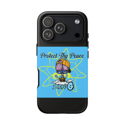 Protect Thy Peace Phone Case, Zen G Tough Case for Stress Relief, Unique Phone Accessory, Holiday Gift, Vibrant Design