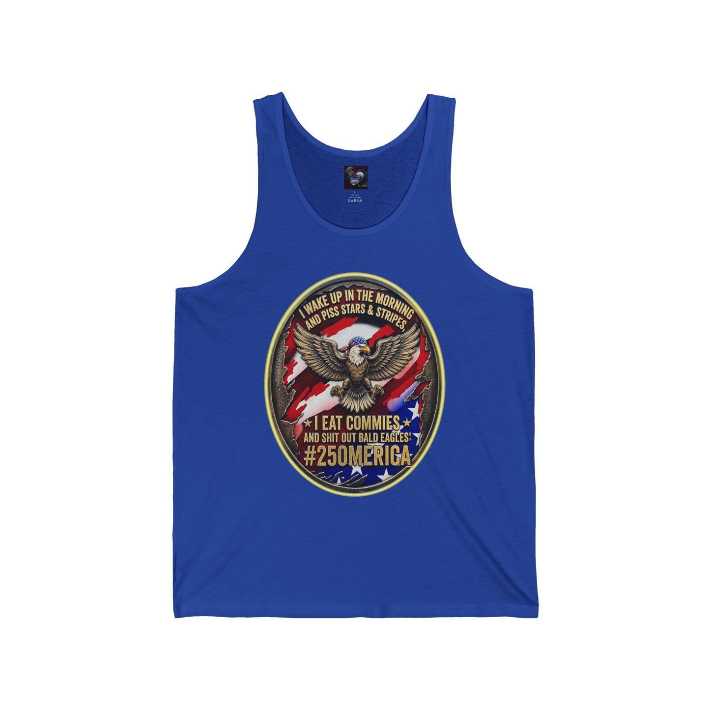 Patriotic Eagle Tank — "I Eat Commies" Vintage USA Graphic Tank Top