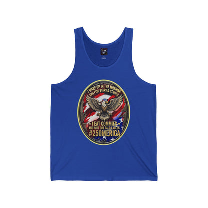 Patriotic Eagle Tank — "I Eat Commies" Vintage USA Graphic Tank Top