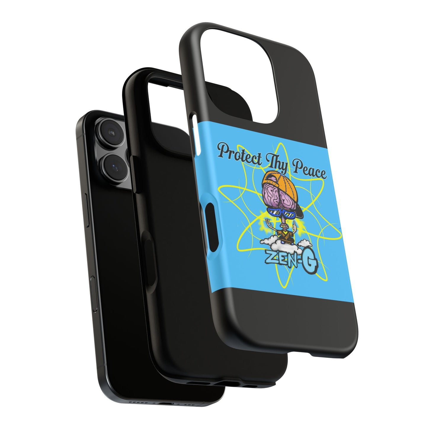 Protect Thy Peace Phone Case, Zen G Tough Case for Stress Relief, Unique Phone Accessory, Holiday Gift, Vibrant Design