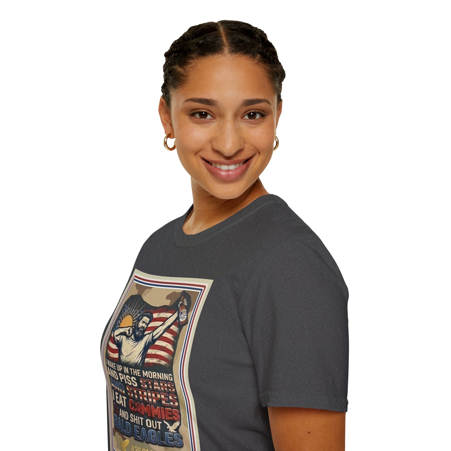 Retro Patriotic T-Shirt — 'I Wake Up in the Morning and Piss Stars' Graphic Tee