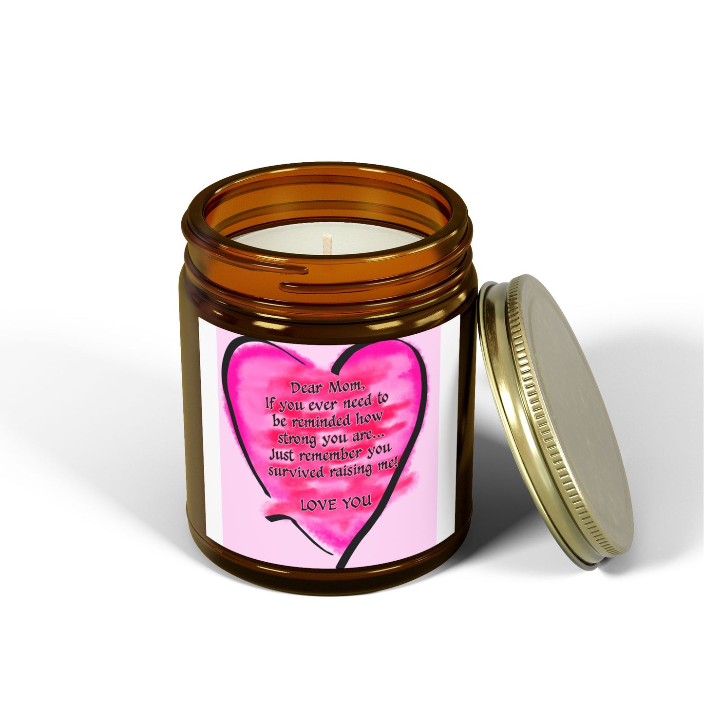 Heartfelt Scented Candle - Dear Mom Quote, Relaxing Gift, Aromatherapy, Home Décor, Mother's Day Gift, Self-Care
