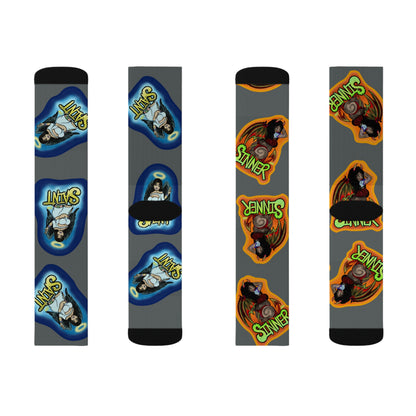 Sinner and Saint Socks for Chill Vibes, Stylish Socks for Gift, Cozy Socks for Everyday, Trendy Socks for Holidays, Unique [...]