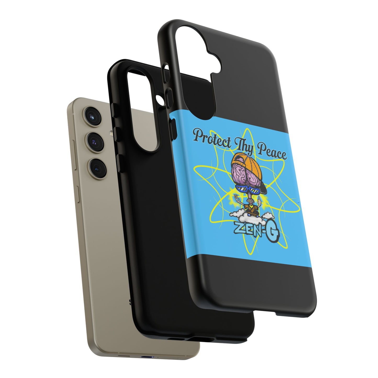 Protect Thy Peace Phone Case, Zen G Tough Case for Stress Relief, Unique Phone Accessory, Holiday Gift, Vibrant Design