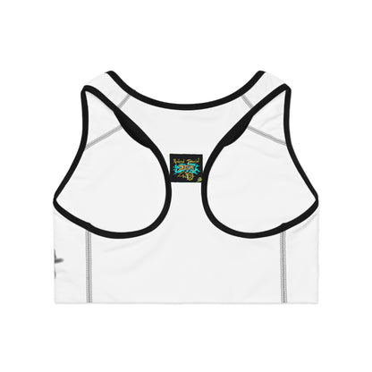 Floral Sports Bra with Cardinal Design, Activewear, Workout Top, Fitness Apparel, Gift for Her, Floral Print Sports Bra