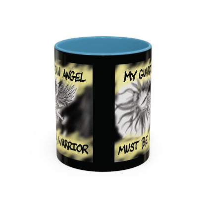 Guardian Angel Warrior Coffee Mug, Spiritual Gift, Protector Mug, Angel Decor, Cosy Homeware, Inspirational Quote