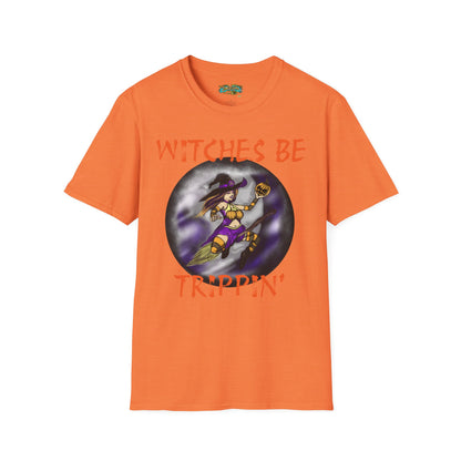Witches Be Trippin' Unisex T-Shirt - Casual Halloween Tee, Spooky Vibes, Witchcraft Apparel, Perfect for Fall, Trick or Treats