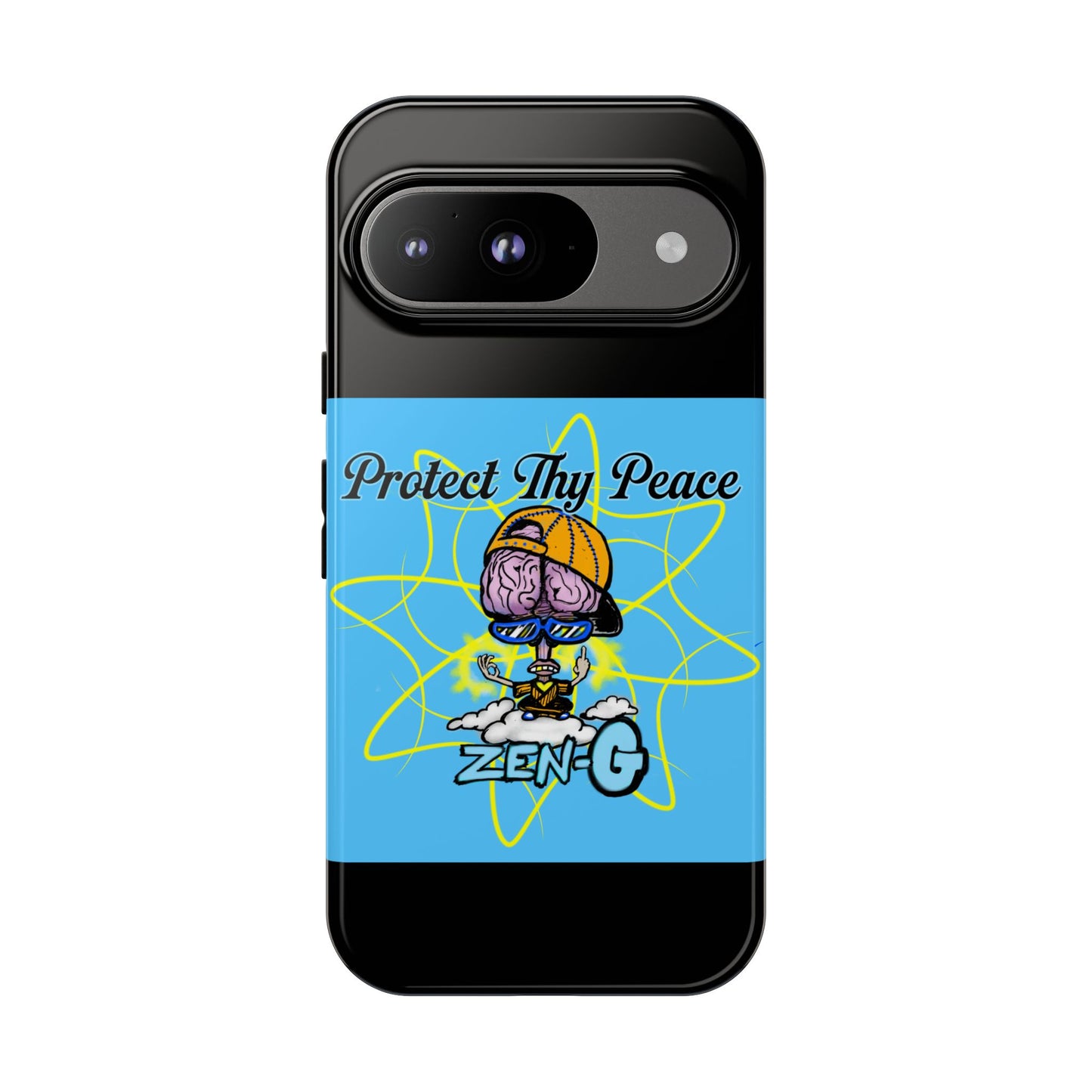 Protect Thy Peace Phone Case, Zen G Tough Case for Stress Relief, Unique Phone Accessory, Holiday Gift, Vibrant Design