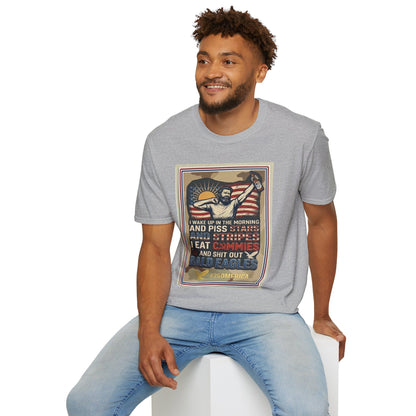 Retro Patriotic T-Shirt — 'I Wake Up in the Morning and Piss Stars' Graphic Tee