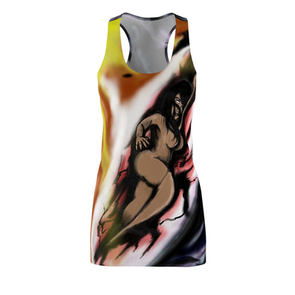 Vibrant Women’s Cut & Sew Racerback Dress - Bold Graphic Art