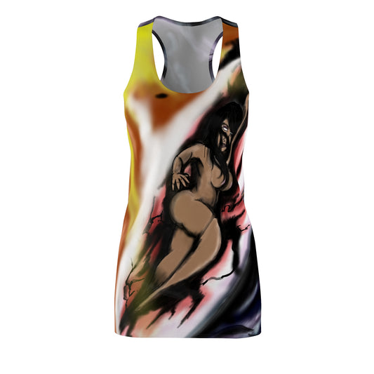 Vibrant Women’s Cut & Sew Racerback Dress - Bold Graphic Art