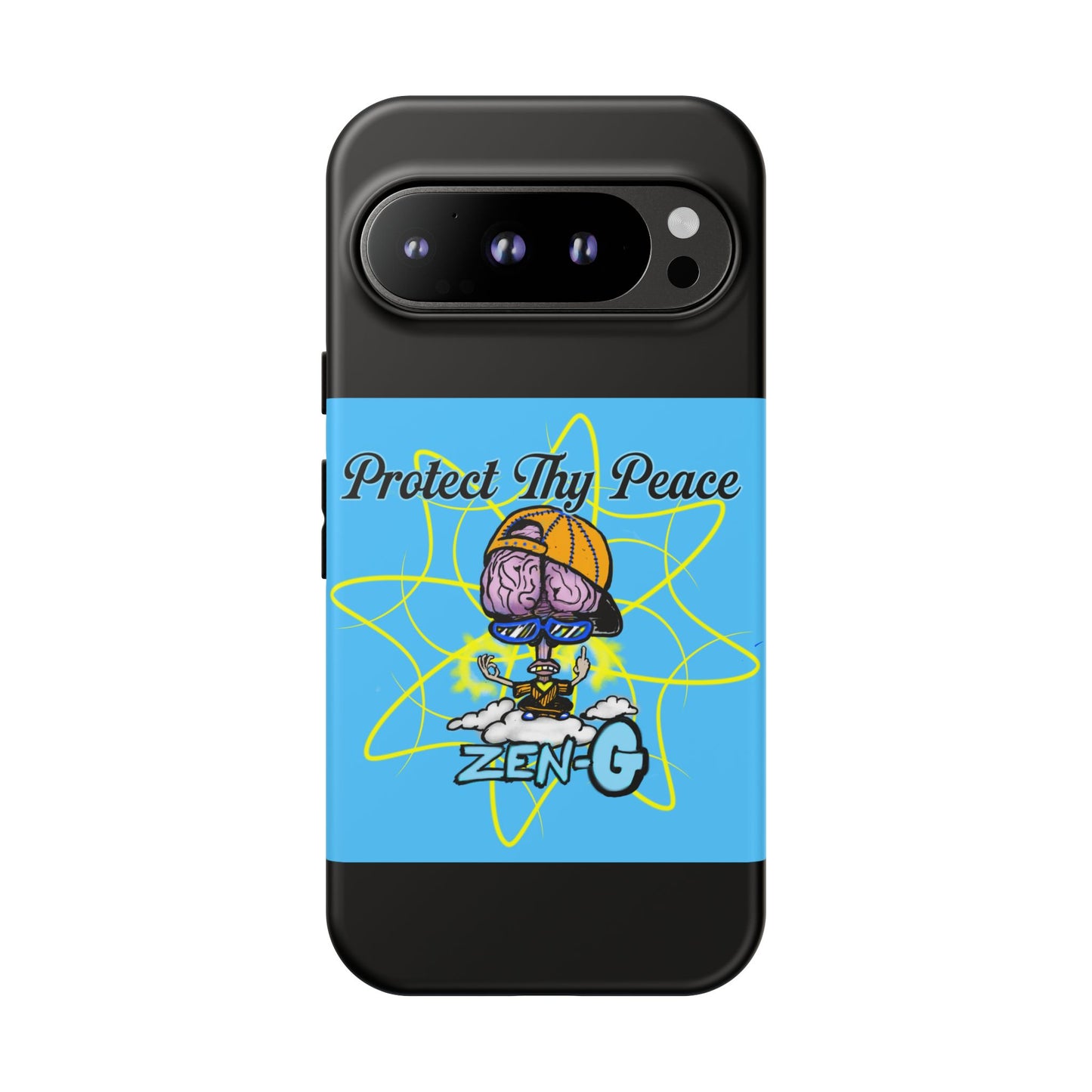 Protect Thy Peace Phone Case, Zen G Tough Case for Stress Relief, Unique Phone Accessory, Holiday Gift, Vibrant Design