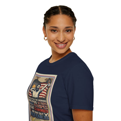 Retro Patriotic T-Shirt — 'I Wake Up in the Morning and Piss Stars' Graphic Tee