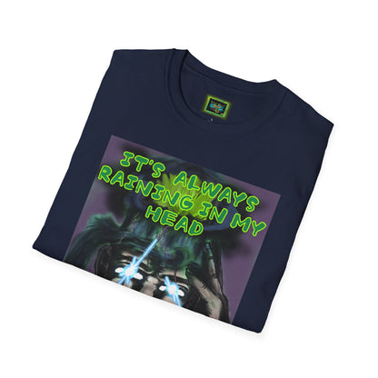 Unisex Graphic T-Shirt - "It's Always Raining in My Head" Horror Art Tee