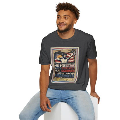 Retro Patriotic T-Shirt — 'I Wake Up in the Morning and Piss Stars' Graphic Tee
