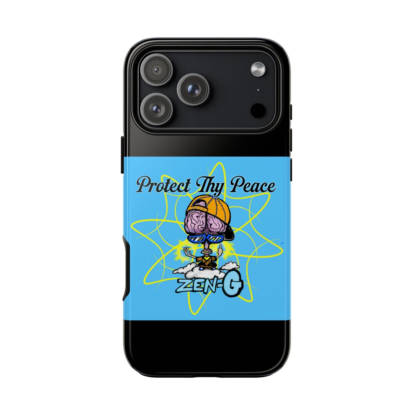 Protect Thy Peace Phone Case, Zen G Tough Case for Stress Relief, Unique Phone Accessory, Holiday Gift, Vibrant Design