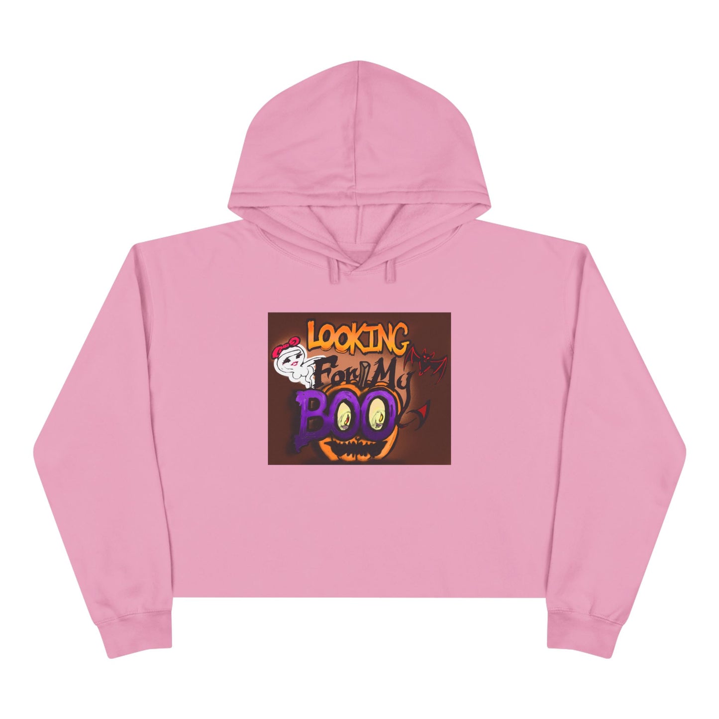 Halloween Crop Hoodie - Looking for My Boo, Spooky Fashion, Women's Clothing, Party Outfit, Cozy Fall Wear